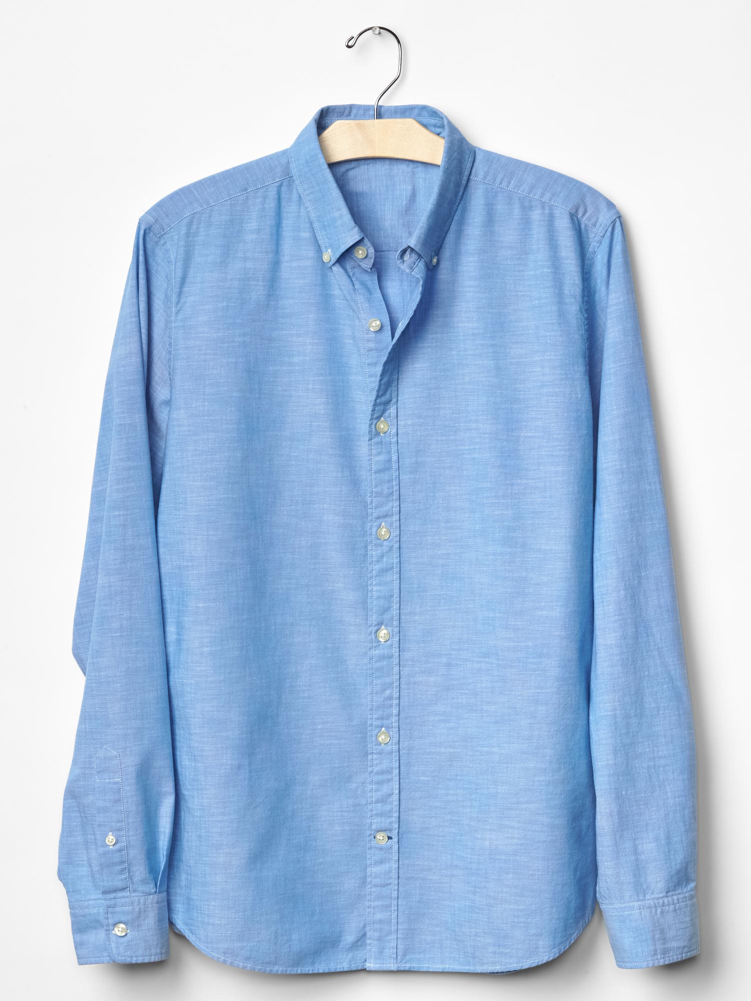 Clean chambray slim fit shirt | Gap