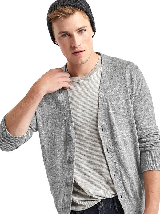 Image number 5 showing, Linen-cotton cardigan sweater