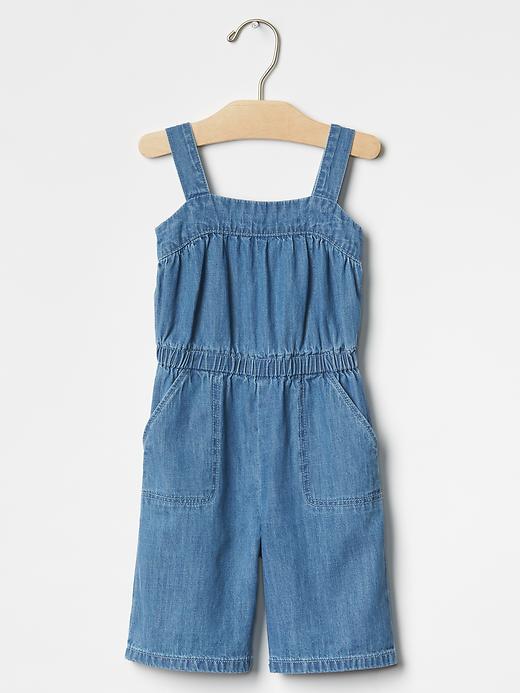 Image number 1 showing, 1969 chambray tank romper