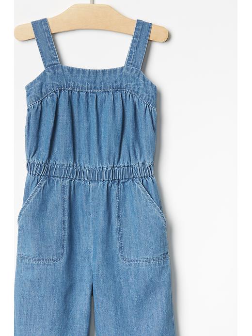 Image number 3 showing, 1969 chambray tank romper