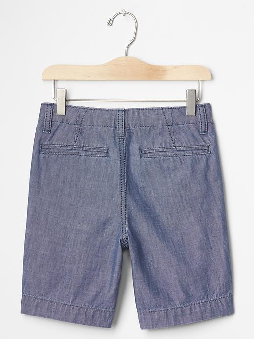 Image number 2 showing, 1969 flat front chambray shorts