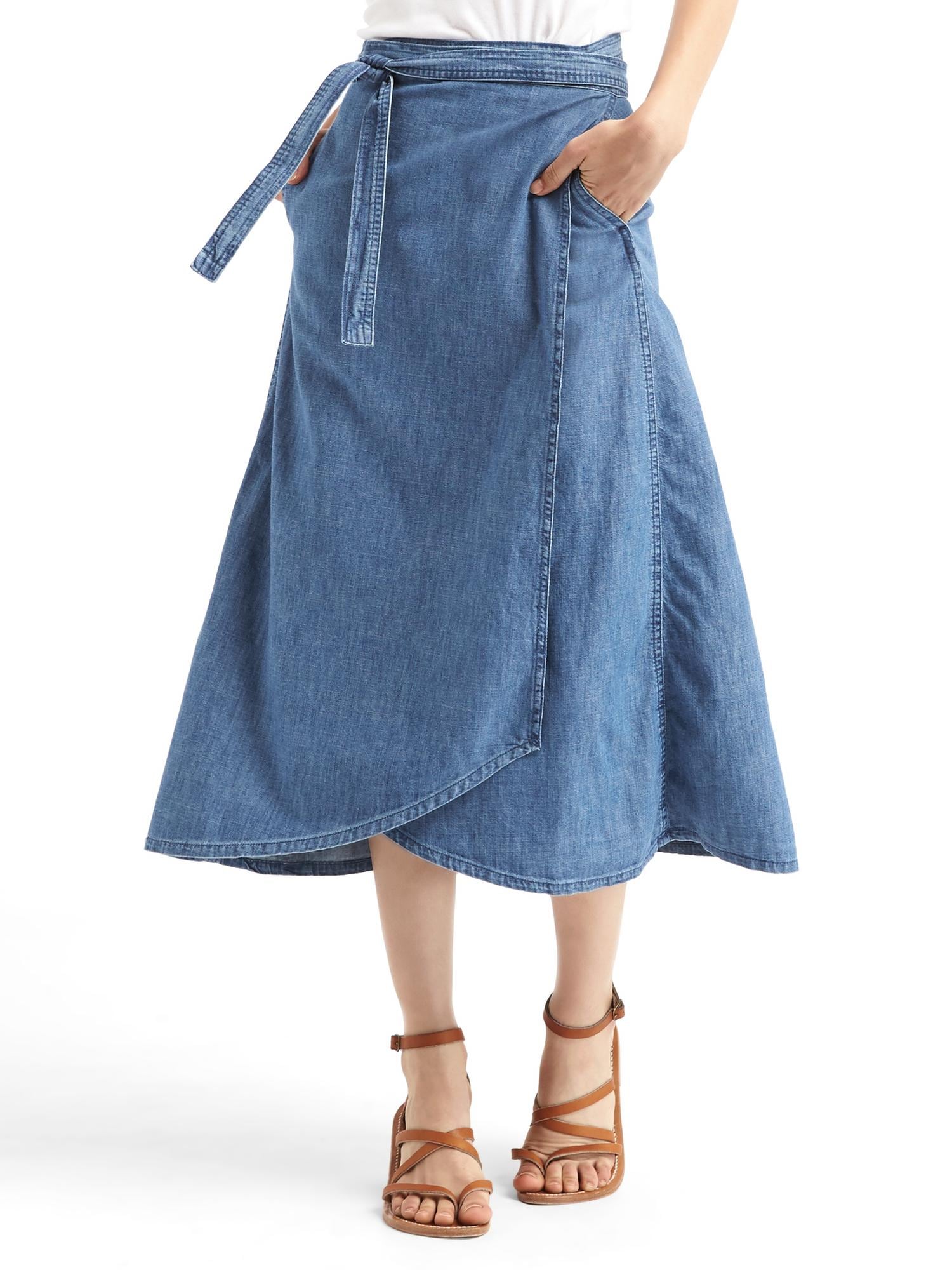 Denim wrap 2025 skirt gap