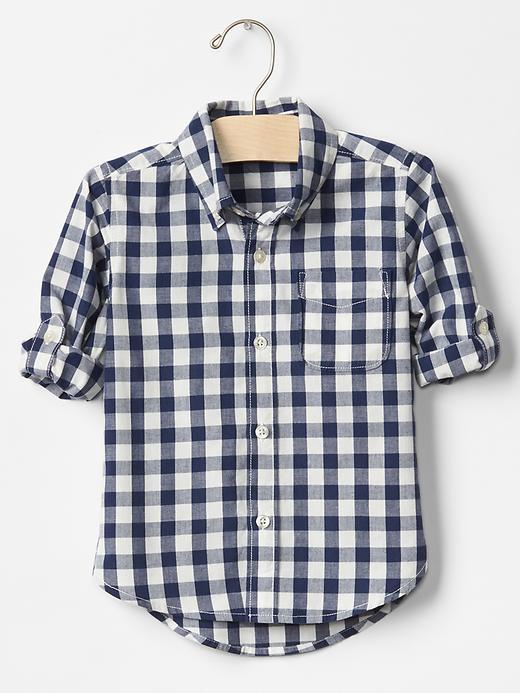 Image number 1 showing, Convertible check shirt