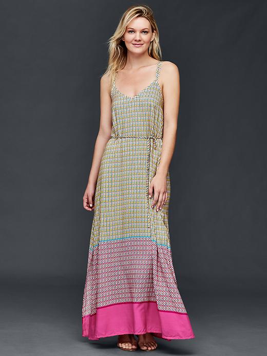 Image number 1 showing, Double-strap print maxi dress