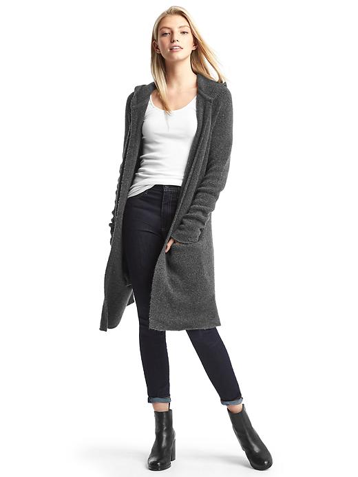 Long hooded cardigan