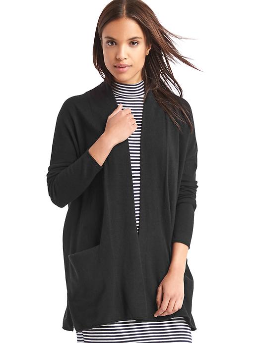 Image number 1 showing, Solid open-front cardigan