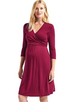 Black Gap Maternity 3/4 Sleeve Wrap Maternity Dress (Like New - Size  X-Small) - Motherhood Closet - Maternity Consignment