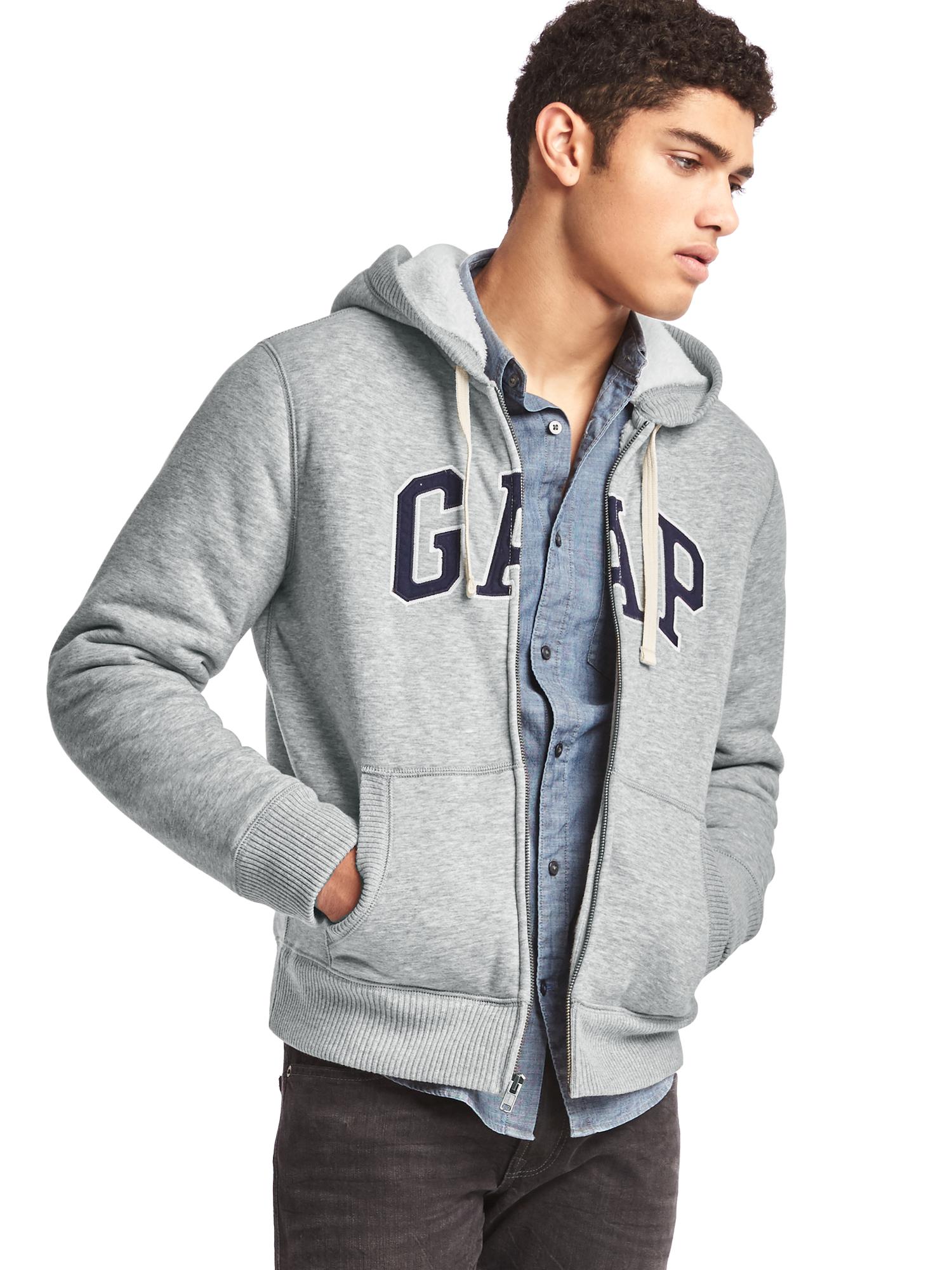 Logo sherpa zip hoodie | Gap