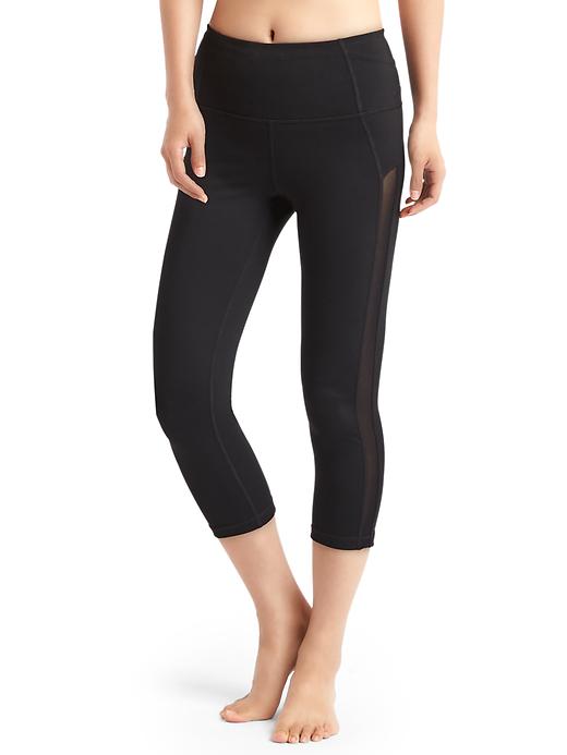 GapFit Blackout Technology mesh-stripe high rise capris | Gap