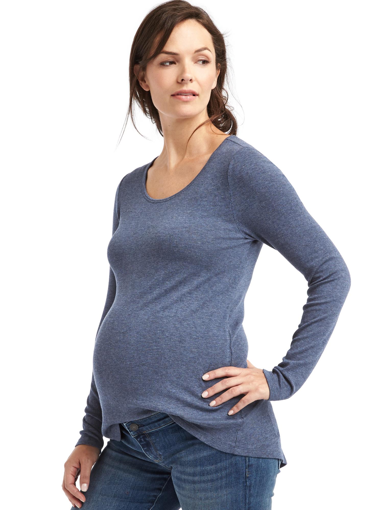 Maternity soft ribbed hi-lo tee | Gap