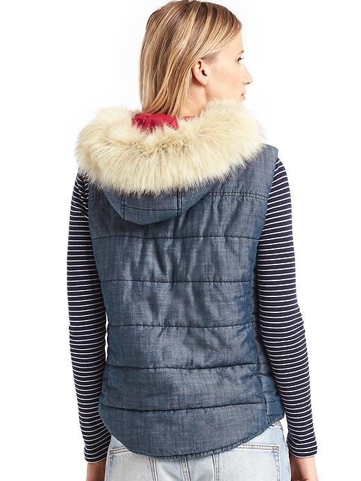 Image number 2 showing, Gap x (RED) fur-trim puffer vest