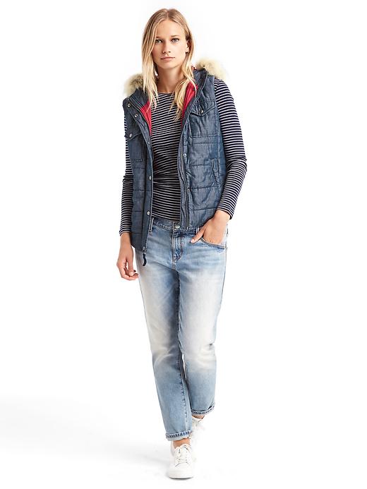 Image number 3 showing, Gap x (RED) fur-trim puffer vest