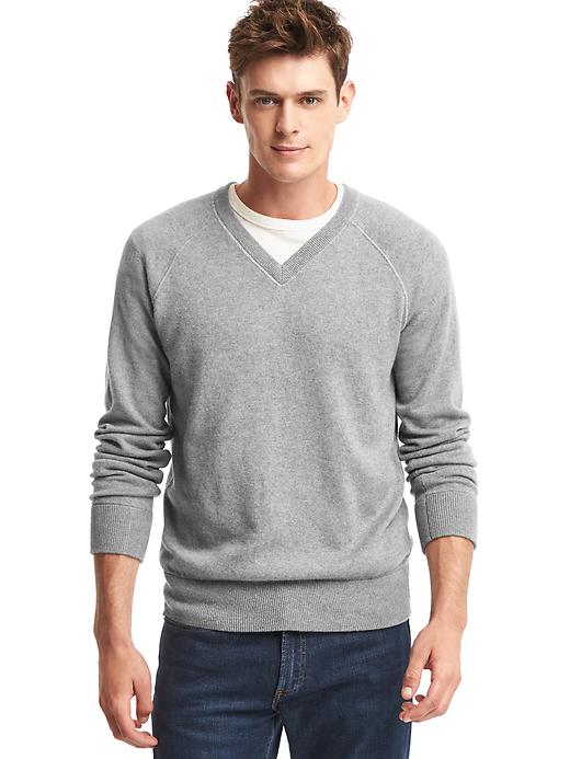 View large product image 1 of 1. Wool V-neck sweater