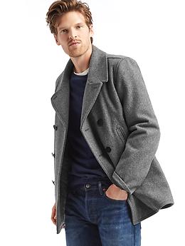 Gap mens clearance wool pea coat