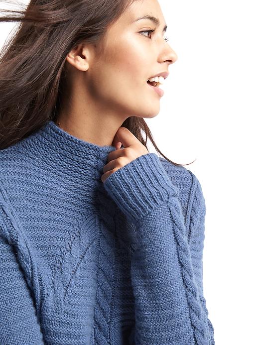 Image number 5 showing, Mix-knit mockneck sweater