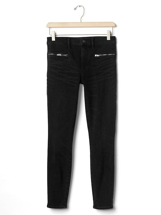 Image number 6 showing, Mid rise zip pocket true skinny ankle jeans