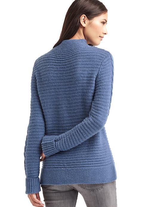 Image number 2 showing, Mix-knit mockneck sweater