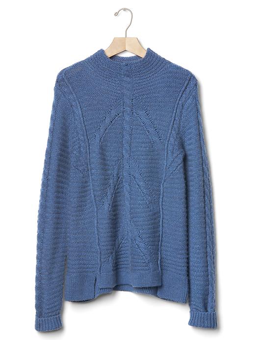 Image number 6 showing, Mix-knit mockneck sweater