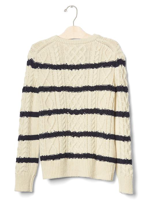 Image number 2 showing, Striped cable knit sweater