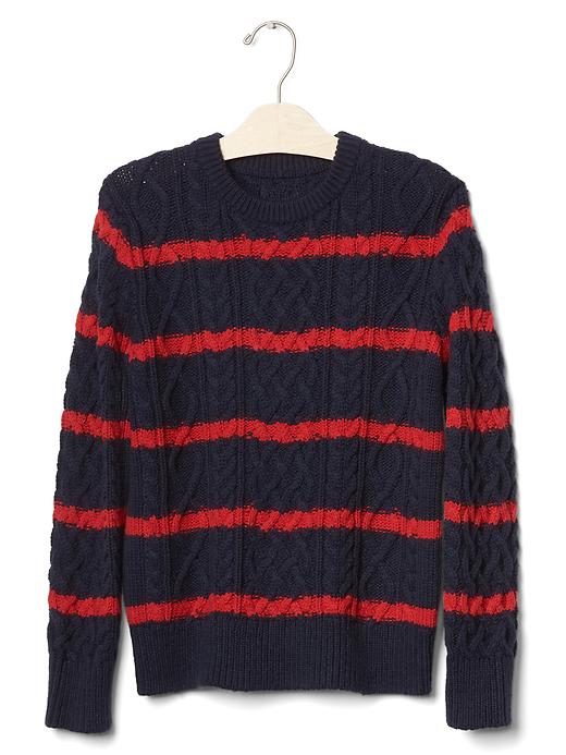 Image number 5 showing, Striped cable knit sweater