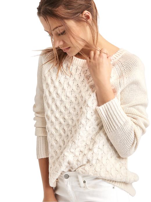 Image number 5 showing, Honeycomb cable knit sweater