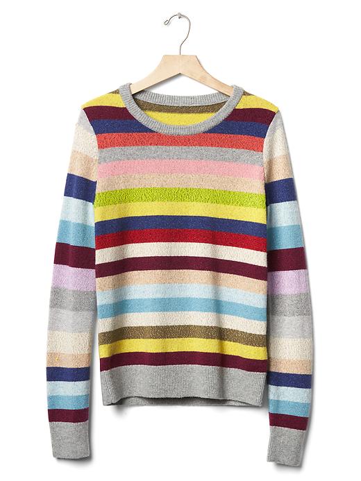 Image number 6 showing, Crazy stripe shimmer merino wool blend sweater