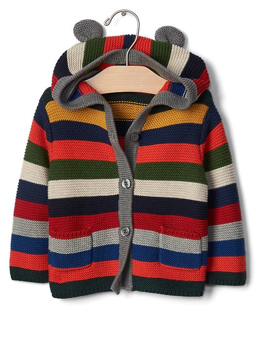 Image number 1 showing, Bright stripe bear hoodie