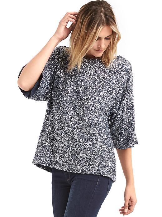 Image number 1 showing, Sequin kimono sleeve top