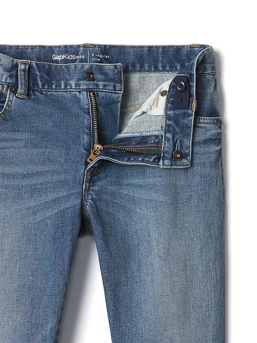 Image number 3 showing, Kids Brushed Slim Jeans with Fantastiflex