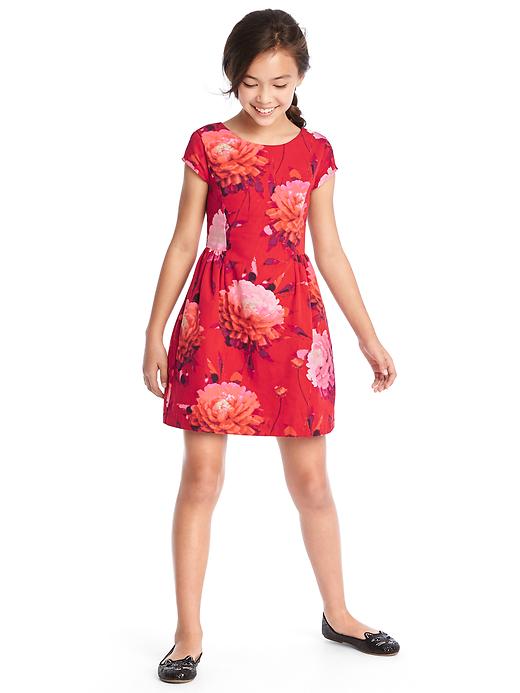 Image number 1 showing, Bold floral fit & flare dress