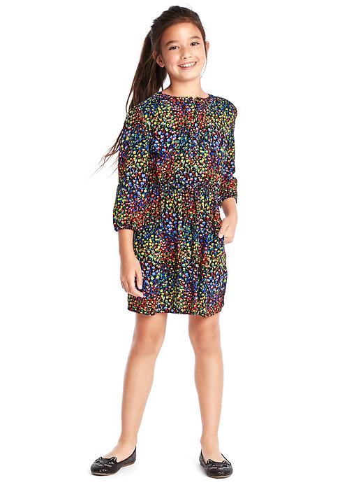 View large product image 1 of 1. Printed henley shirtdress