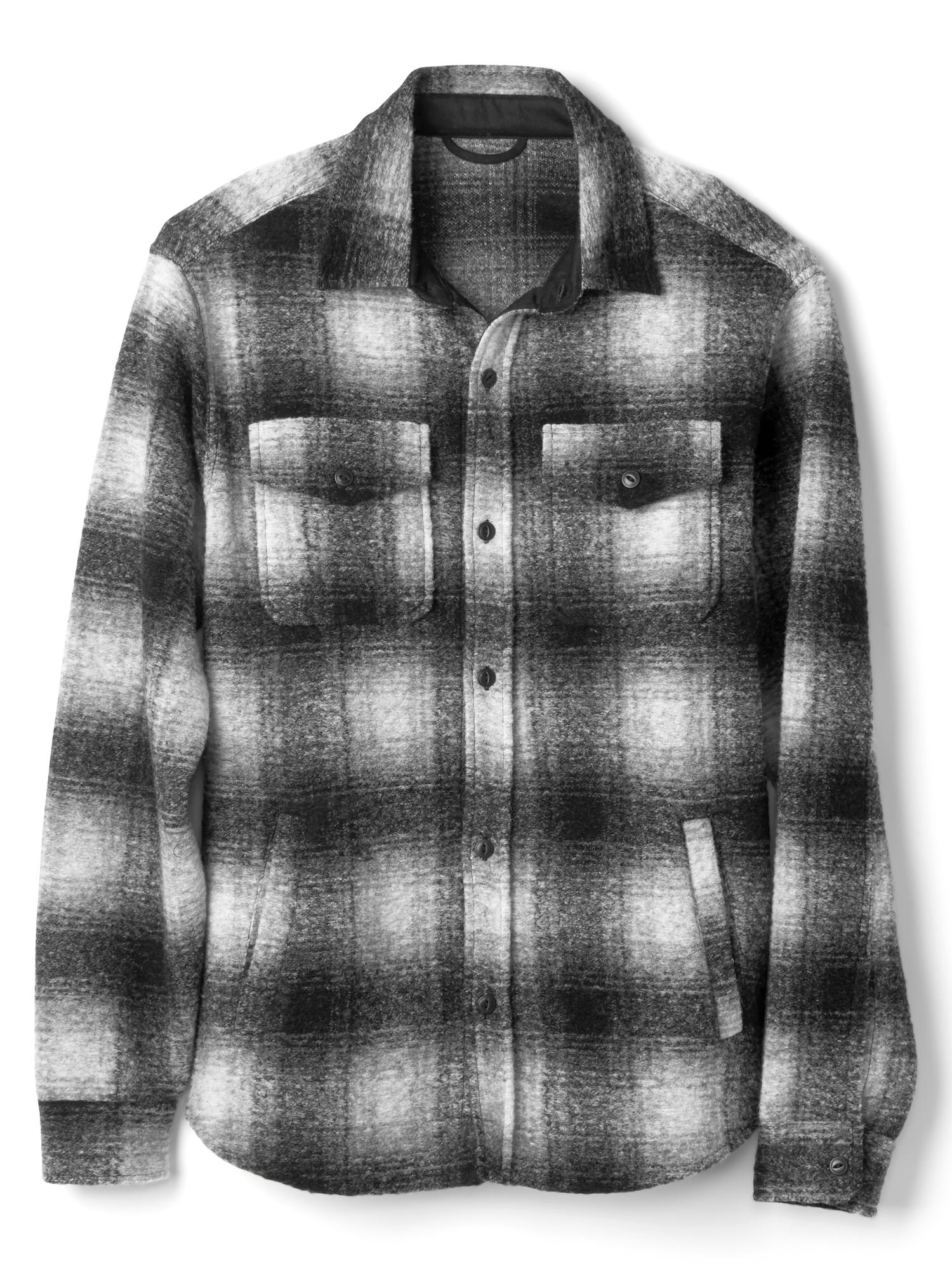 Plaid jacquard utility shirt jacket | Gap