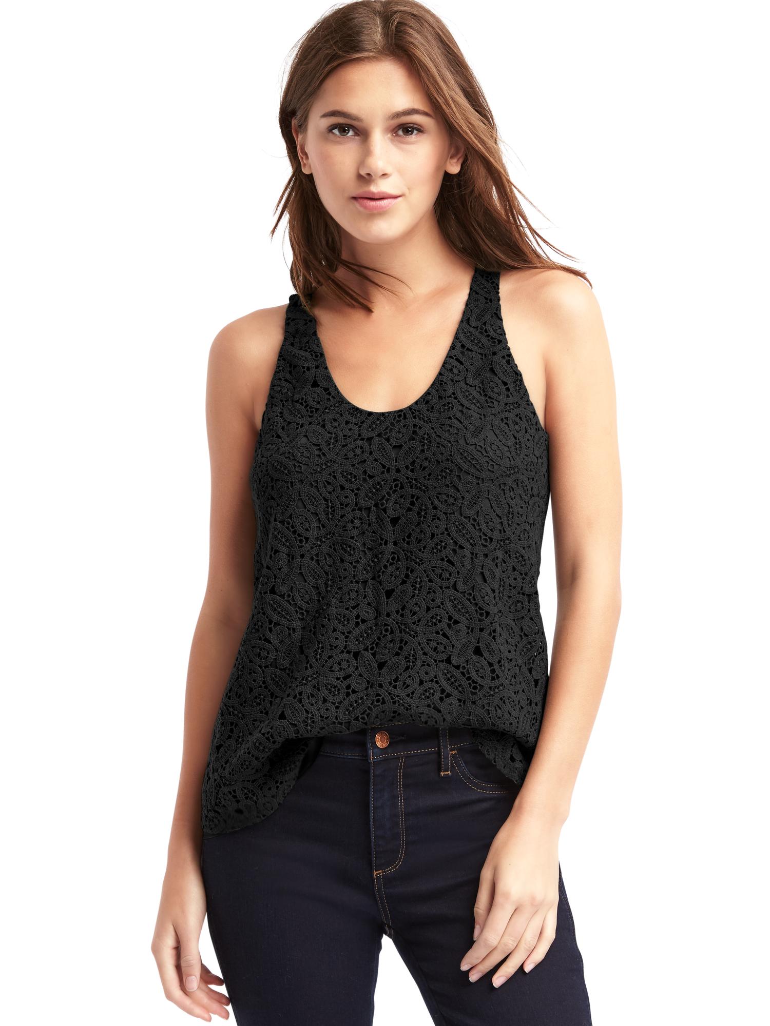 Crochet lace scoop tank | Gap