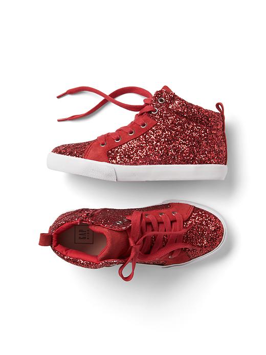 View large product image 1 of 1. Glitter hi-top sneakers