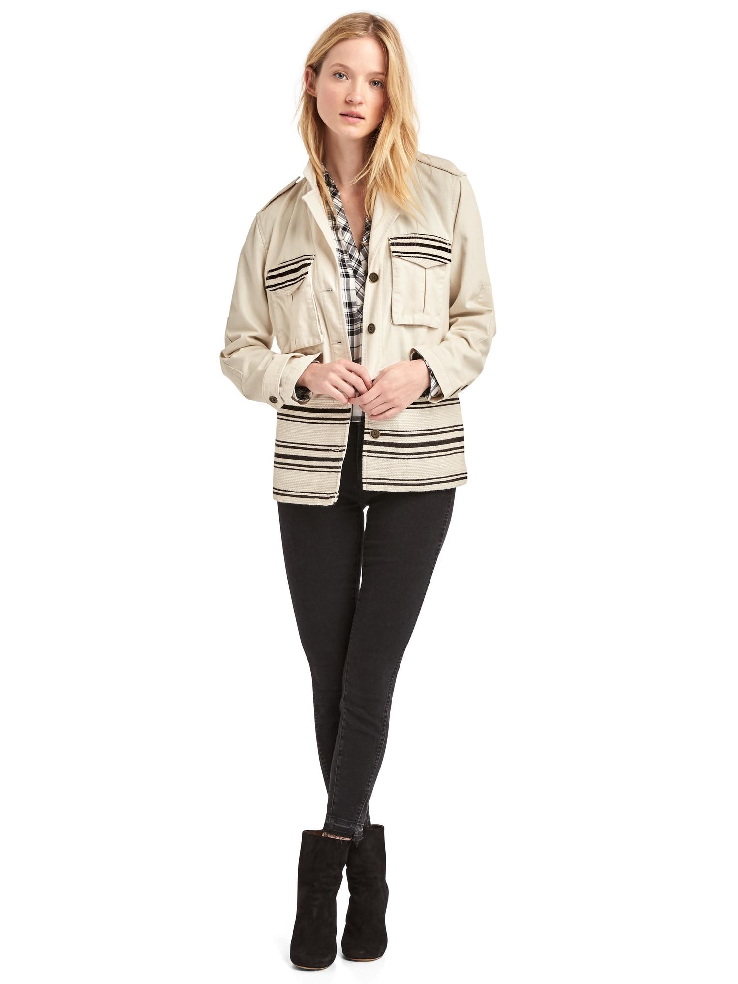 Mixed Stripes Utility Jacket - Women - Ready-to-Wear
