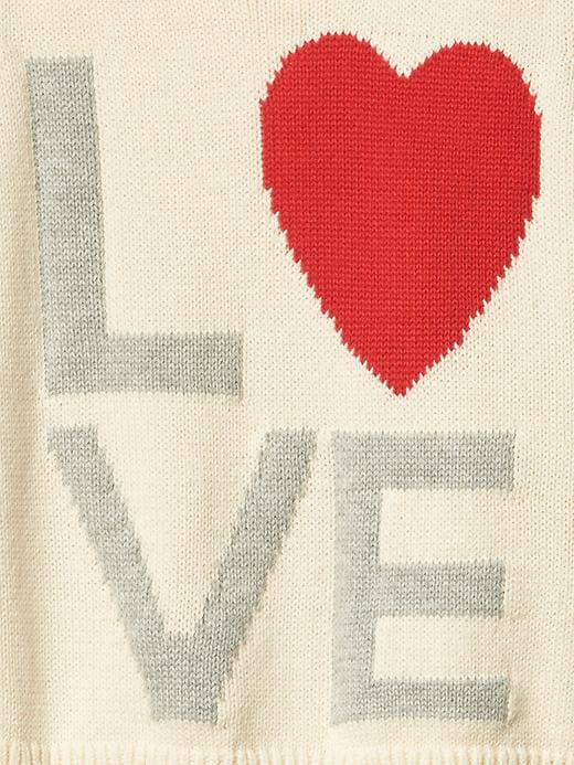 Image number 3 showing, Love intarsia crew sweater