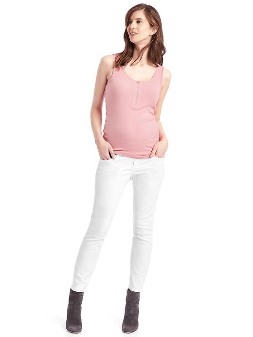 Image number 4 showing, Maternity demi panel true skinny ankle jeans