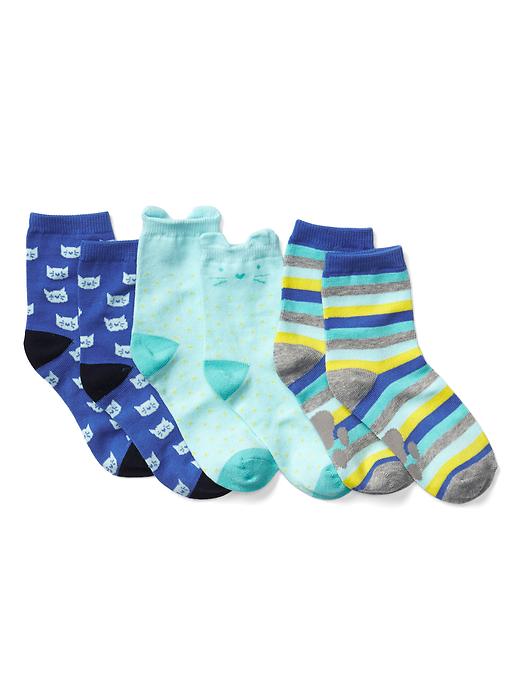 View large product image 1 of 1. Print half crew socks (3-pack)