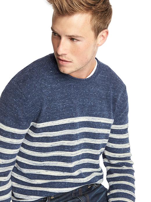 Image number 5 showing, Heathered stripe roll-neck sweater
