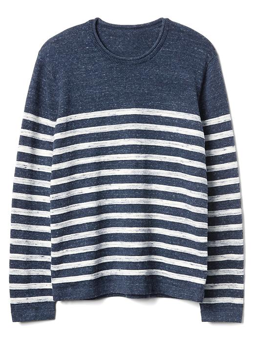Image number 6 showing, Heathered stripe roll-neck sweater