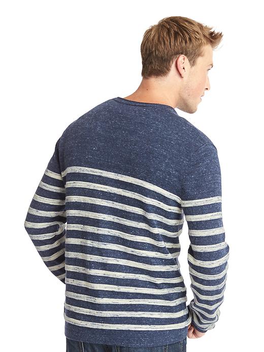 Image number 2 showing, Heathered stripe roll-neck sweater