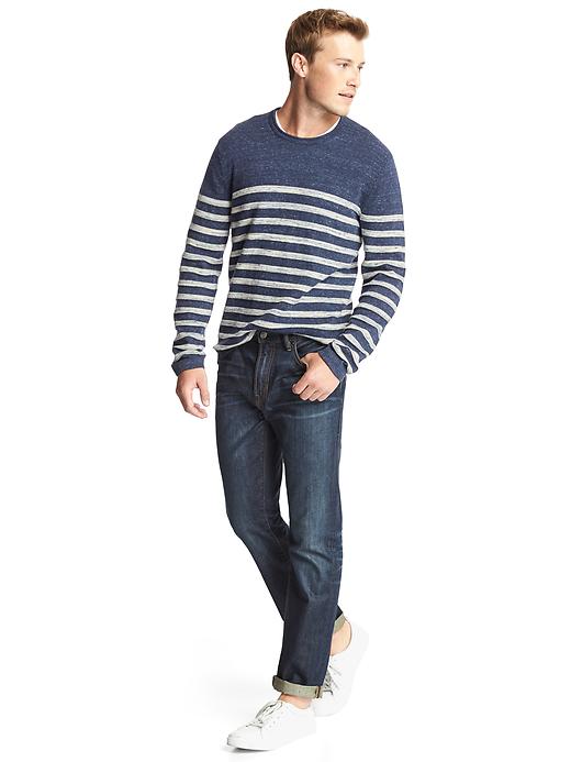 Image number 3 showing, Heathered stripe roll-neck sweater