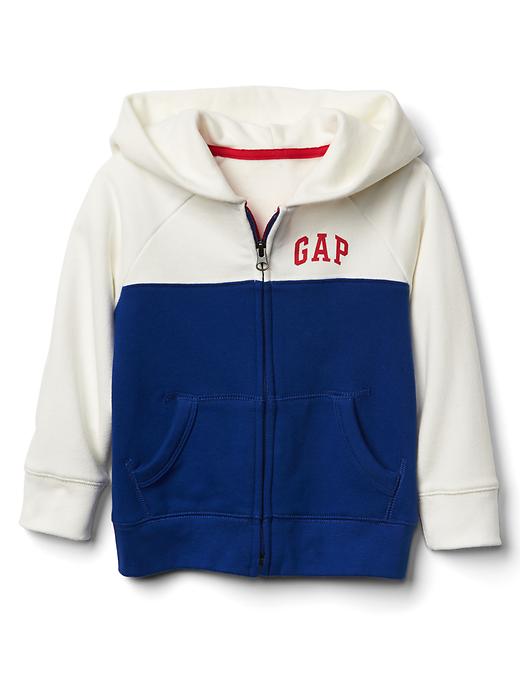 View large product image 1 of 1. Logo colorblock zip hoodie