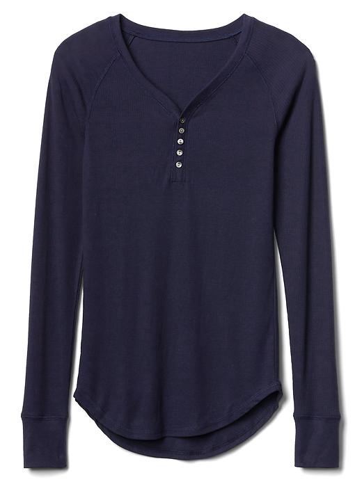 Image number 2 showing, Ribbed long sleeve henley