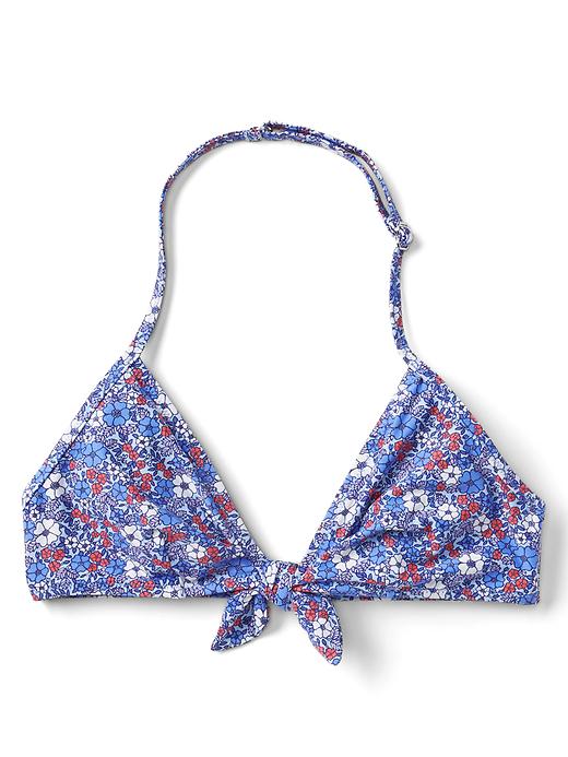 Image number 3 showing, Floral tie-front bikini top