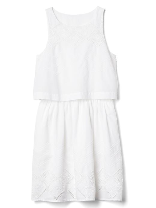 Layered embroidery sleeveless dress | Gap