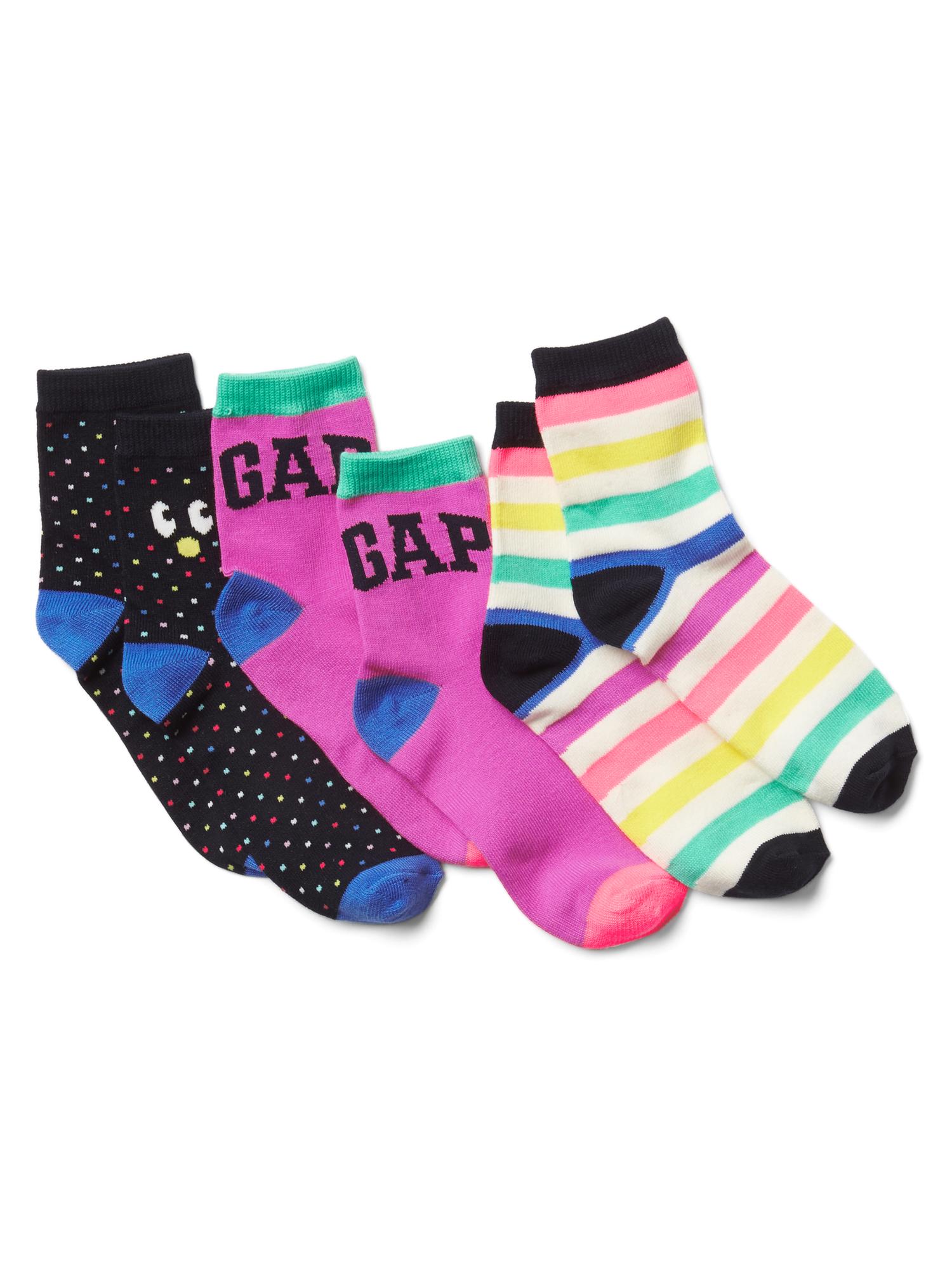 Print half crew socks (3-pack) | Gap