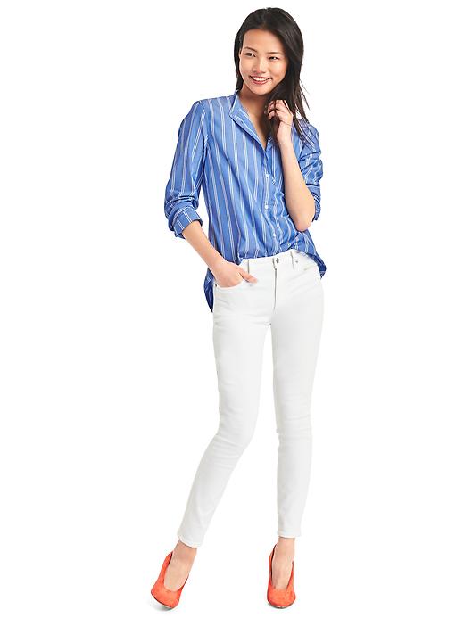 Image number 3 showing, New fitted boyfriend stripe shirt