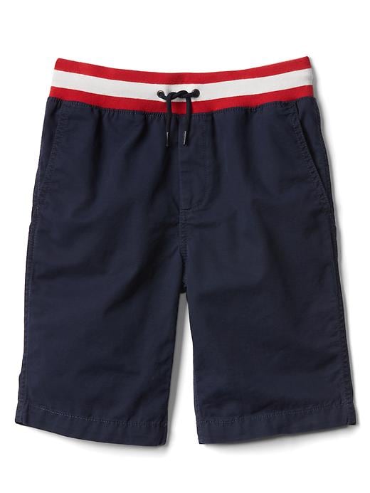 View large product image 1 of 1. Pull-on twill shorts