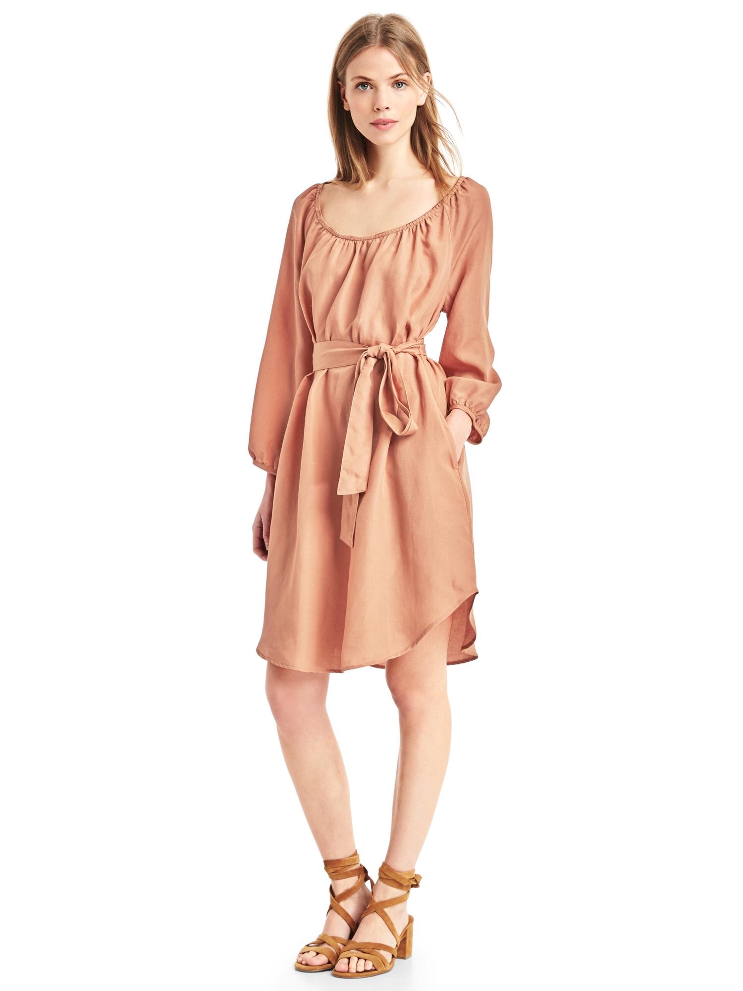 TENCEL™ shirred boatneck dress | Gap